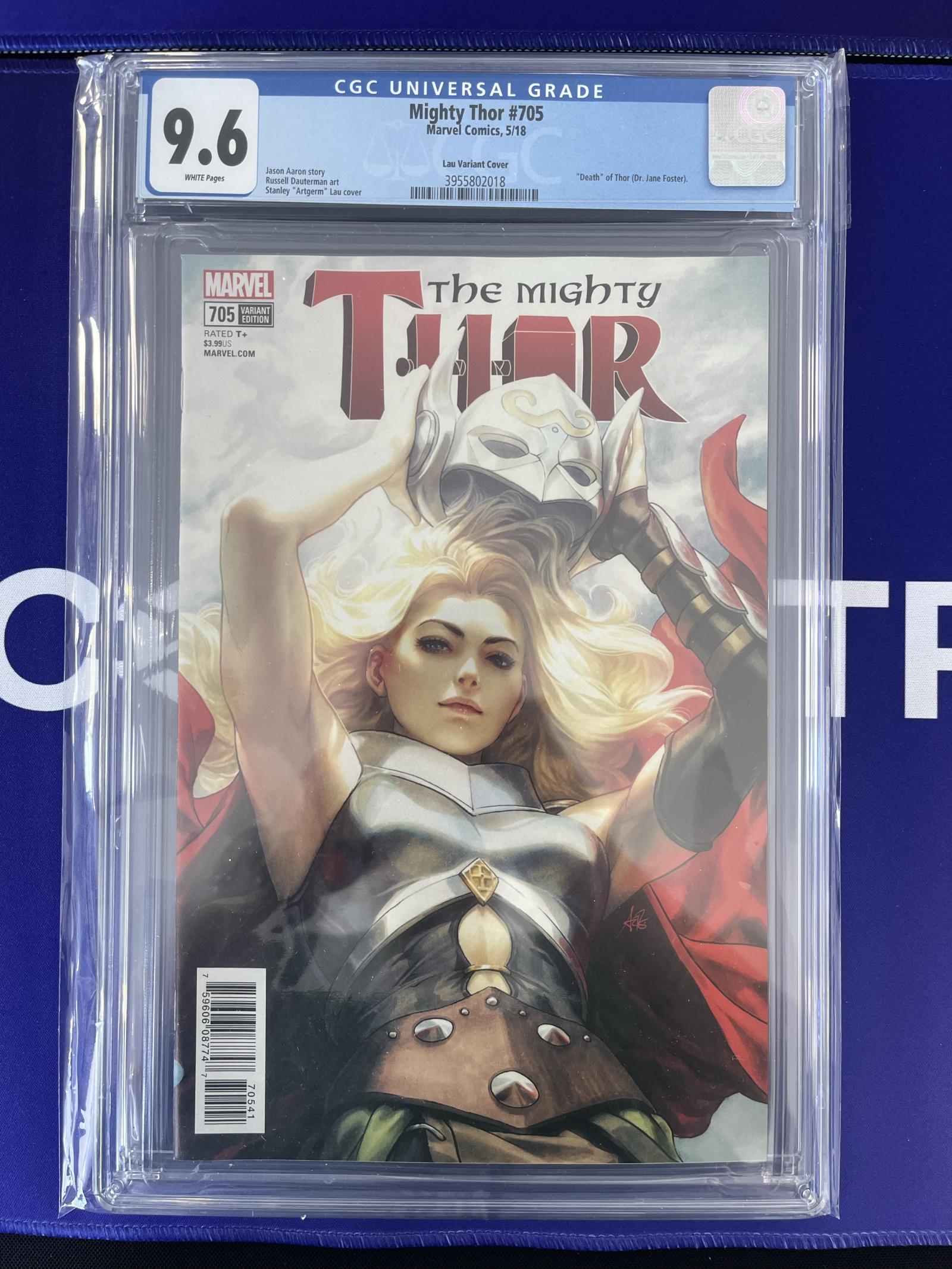 🔑 Mighty Thor #705 CGC 9.6 Near Mint White Pages Variant Cover 2018
